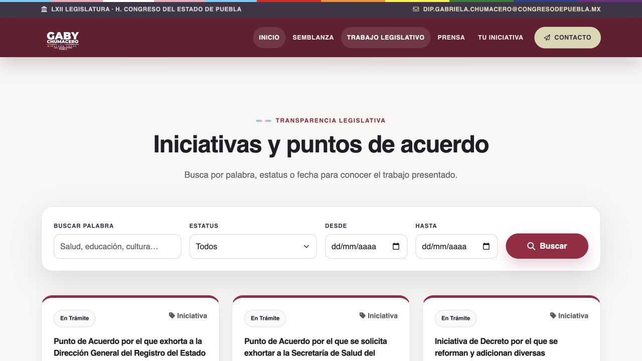 Buscador de iniciativas y puntos de acuerdo